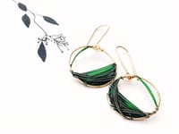 Image 3 of Gold Emerald Sea Earrings