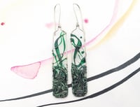Image 1 of Emerald Green Long Earrings  
