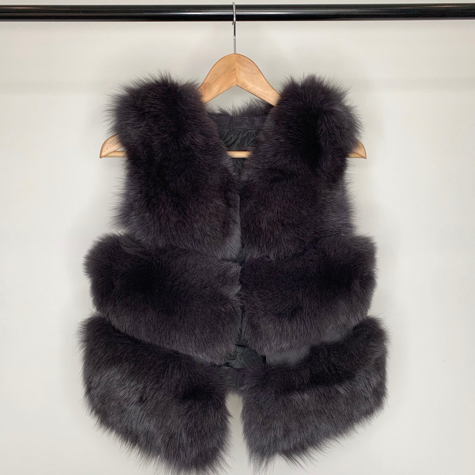 Luxury Dark Grey Fur Gilet - WAS £170