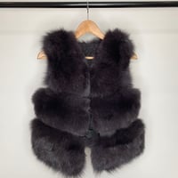 Image 2 of Luxury Dark Grey Fur Gilet - WAS £170