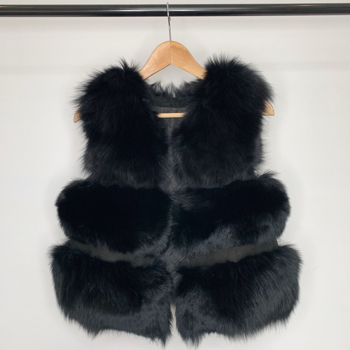 Luxury Black Fur Gilet - WAS £170 | POMSKII | Luxury Pom Pom Hats ...