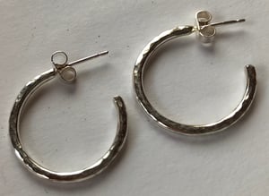 925 Silver Hoop Earrings -About one inch/2.5 cm