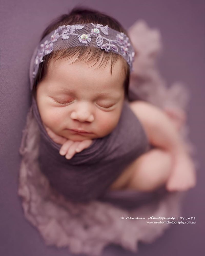 Image of Embroidery lavender tulle headband 