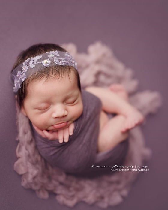 Image of Embroidery lavender tulle headband 