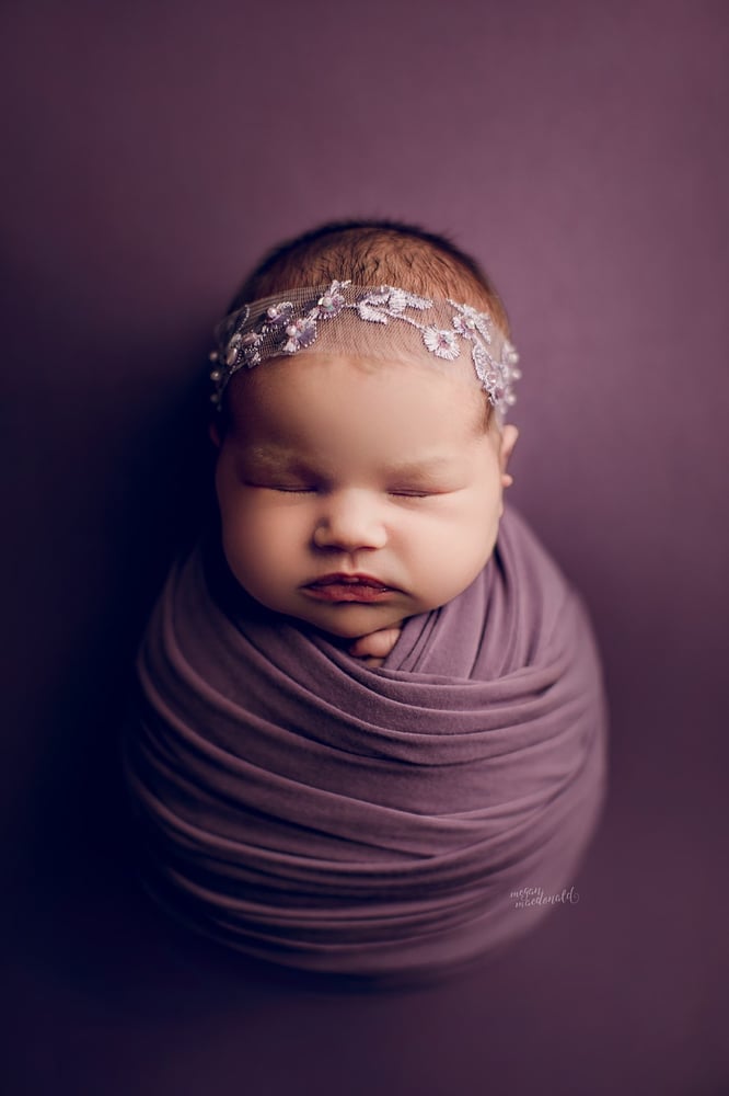 Image of Embroidery lavender tulle headband 