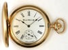 Dueber Pocket Watch with Swiss Made Mechanical Movement, Gold Plated Steel Case, Model 28