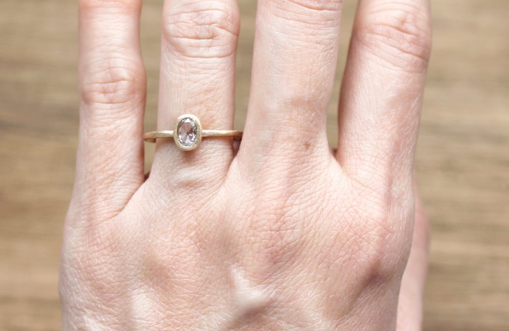 Image of Oval diamond engagement ring. 18k. Pierre