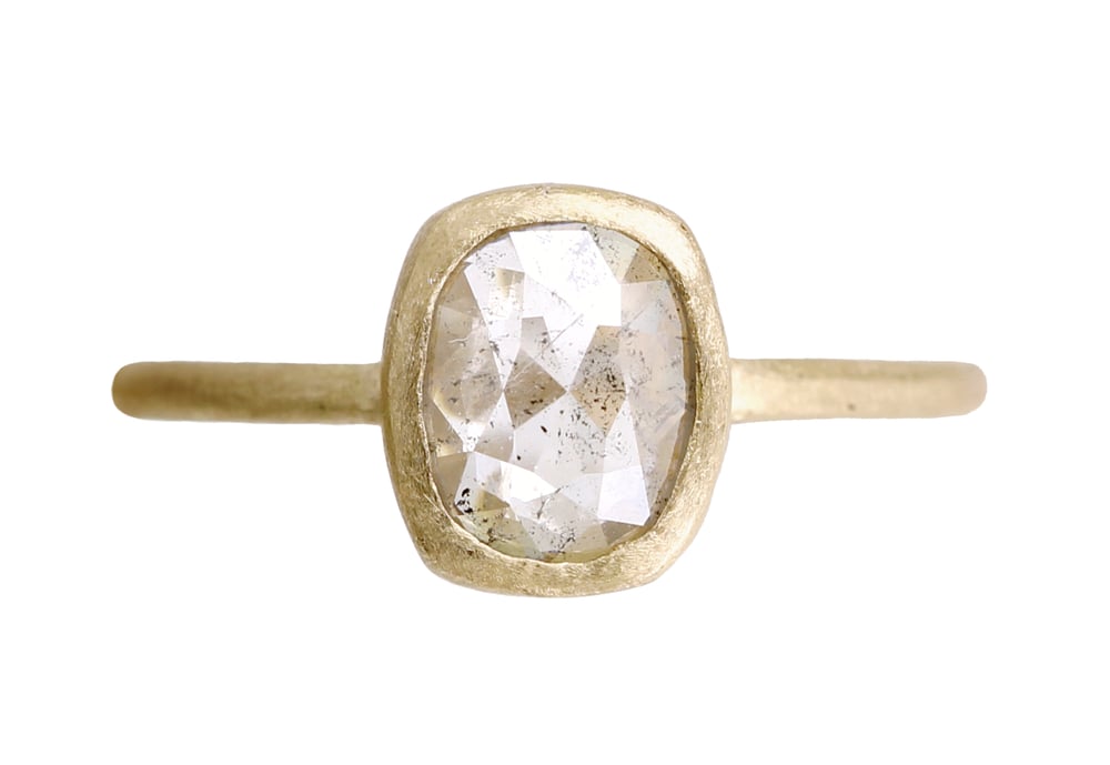 Image of Salt and Pepper diamond ring. 18k. Navajo