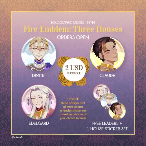 Image of Fire Emblem: Three Houses Button Badges