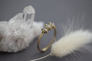 Image of 18ct gold, grey rose-cut trilogy diamond ring (IOW130)