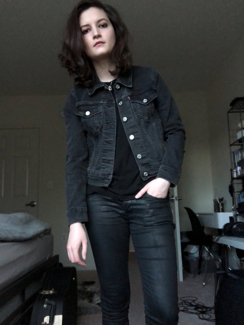 Image of Levi’s washed black trucker jacket 