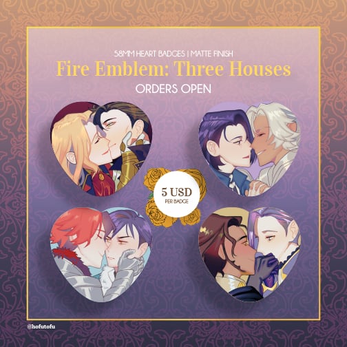 Image of Fire Emblem: Three Houses Heart Badges