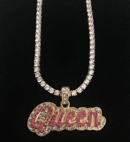 Image of Queen on Thin Bling Chain