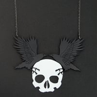 Image 1 of Gothic Crow and Skull Necklace - Pre-order