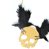 Image 2 of Gothic Crow and Skull Necklace - Pre-order