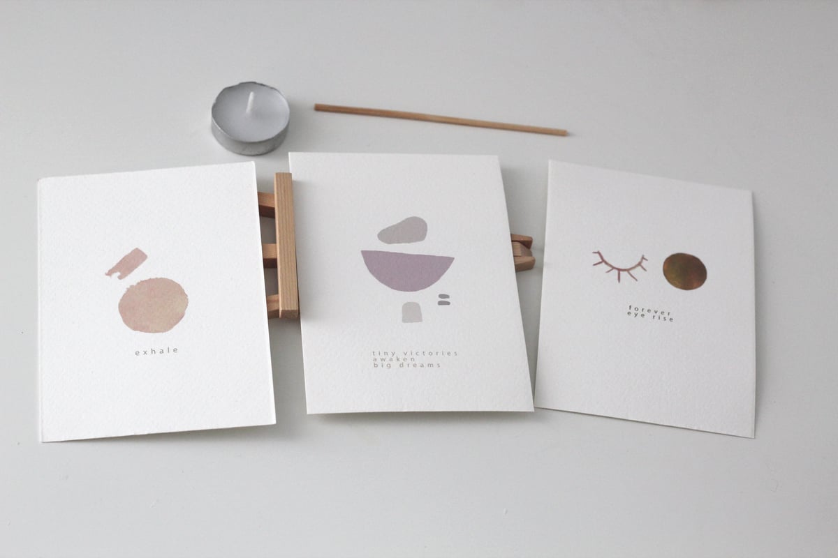 Image of Watercolour Mindful Wellbeing Set // 3x Affirmation A6 Cards