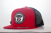 Image of Hoggshit red and black trucker cap