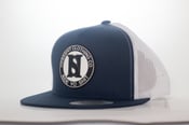 Image of Hoggshit blue and white trucker cap