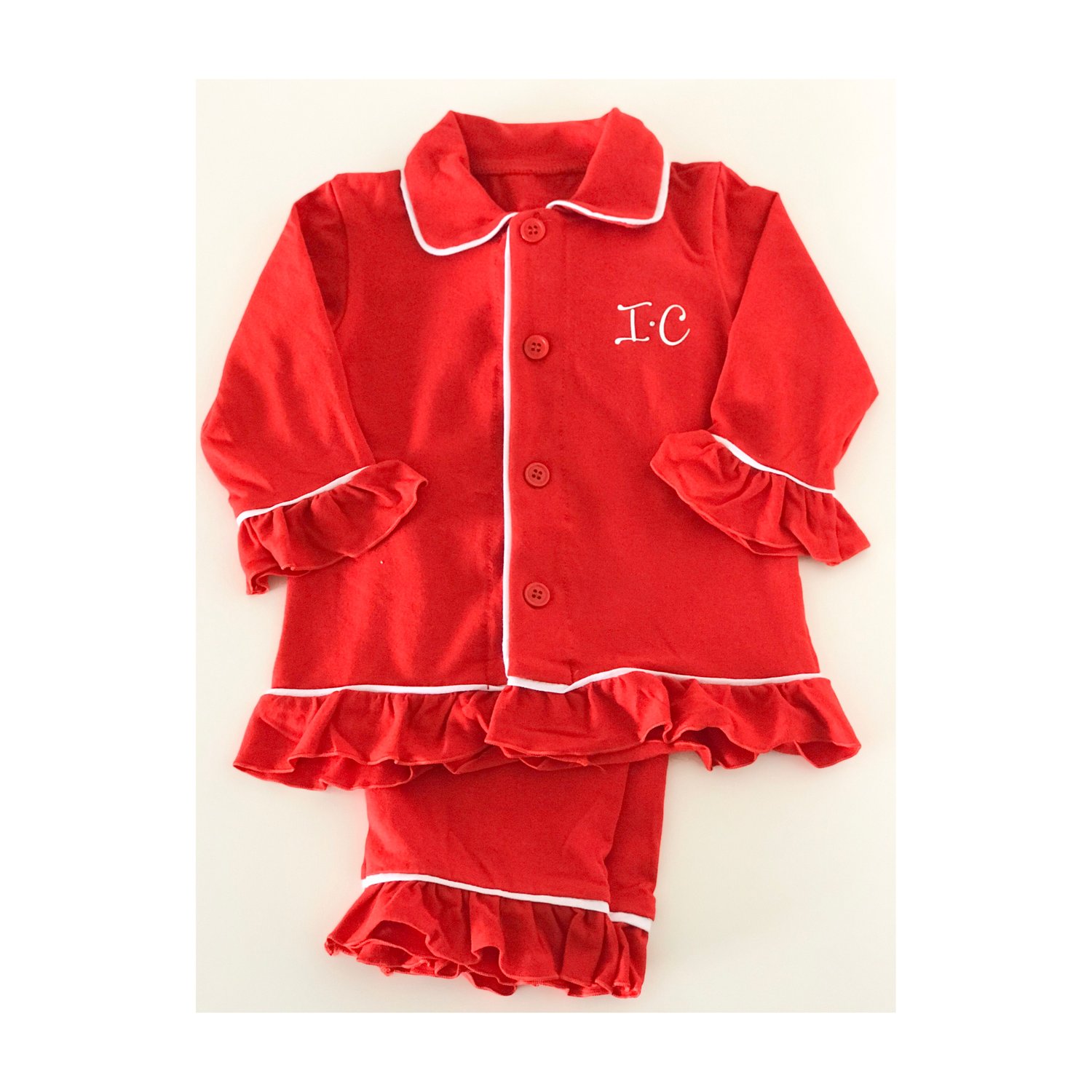 Image of Girls frill Christmas PJ’s 