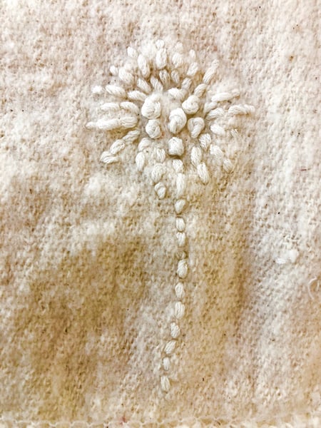 Image of dahlia ecru embroidered towel