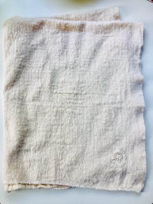 Image of dahlia ecru embroidered towel
