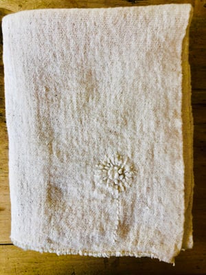 Image of dahlia ecru embroidered towel