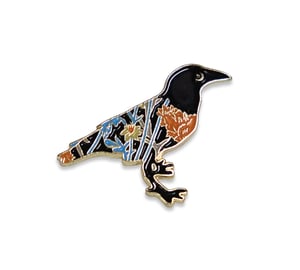 Crow Floret Enamel Pin