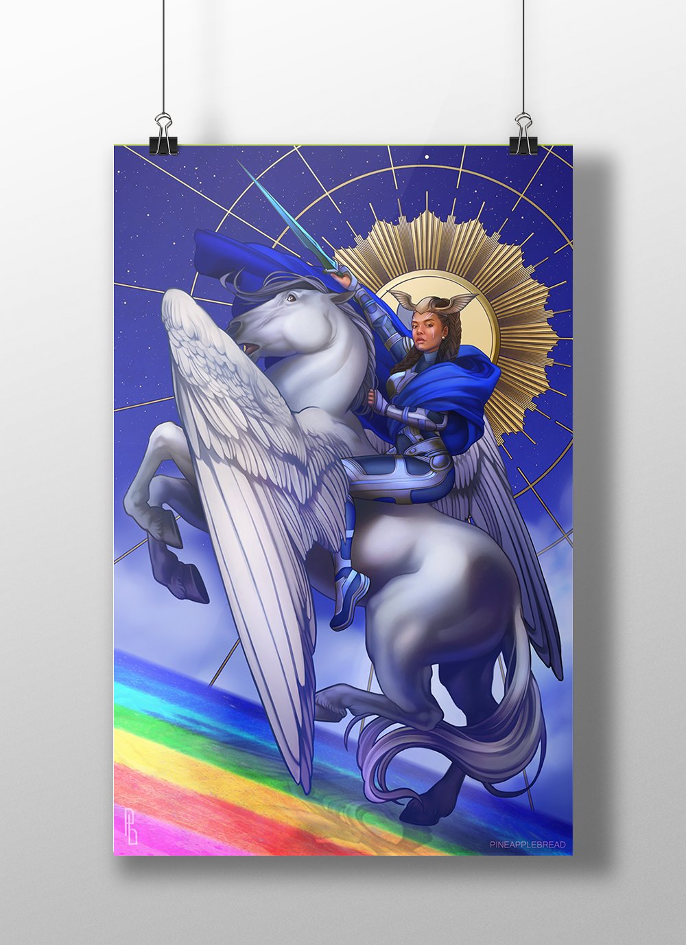 Valkyrie Crossing the Bifrost (Shiny Foil Print)