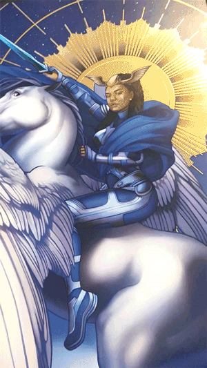 Valkyrie Crossing the Bifrost (Shiny Foil Print)