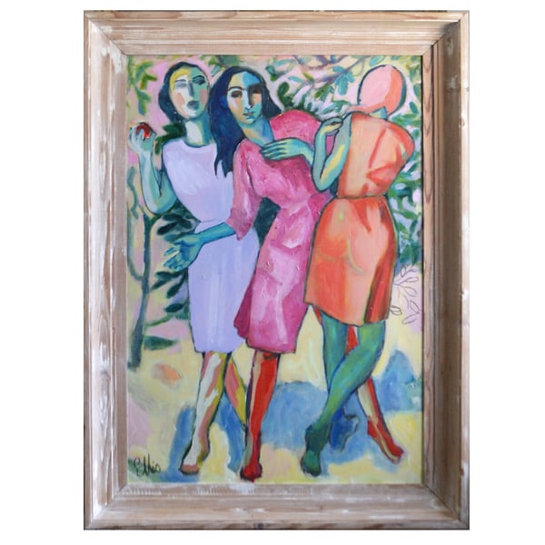 Image of Painting, 'The Three Graces Step Out,' Poppy Ellis