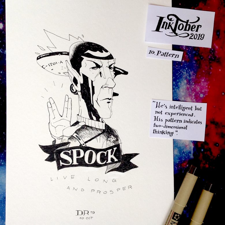 Image of Inktober2019 #10: Spock