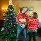 Flashing Fireplace Light Up Christmas Jumper / Cheesy Christmas Jumpers