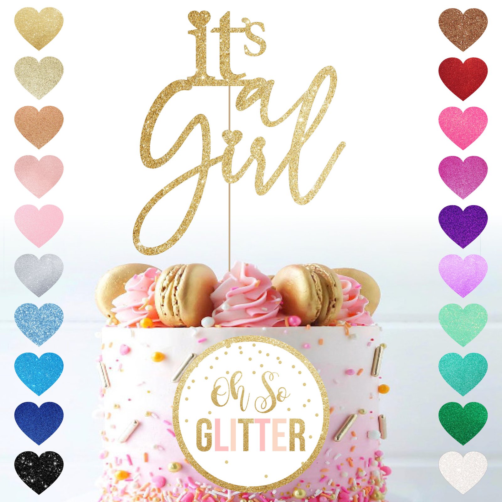It's A Girl Cake Topper | Cake Toppers by Avalon Sunshine