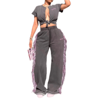 Image 1 of High Waist Casual Tassel Set 