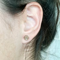 Image 3 of Hexa Stud Earrings