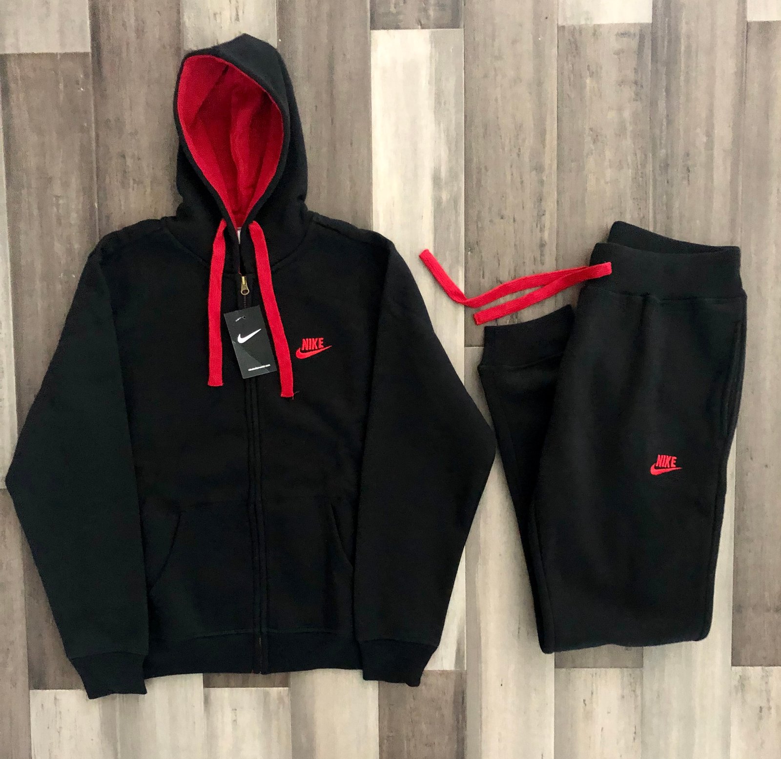 black and red nike hoodie
