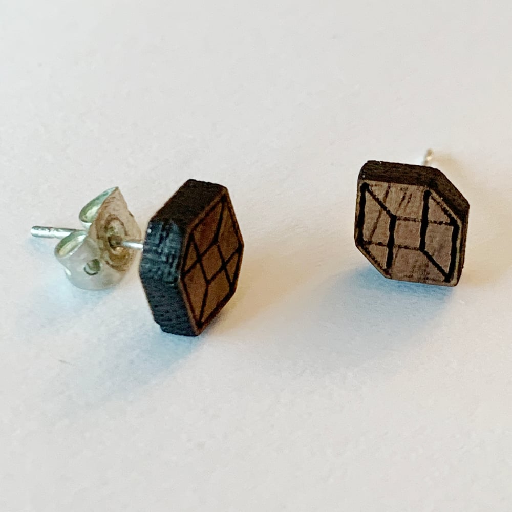Image of Trompe L'oeil Cube Studs