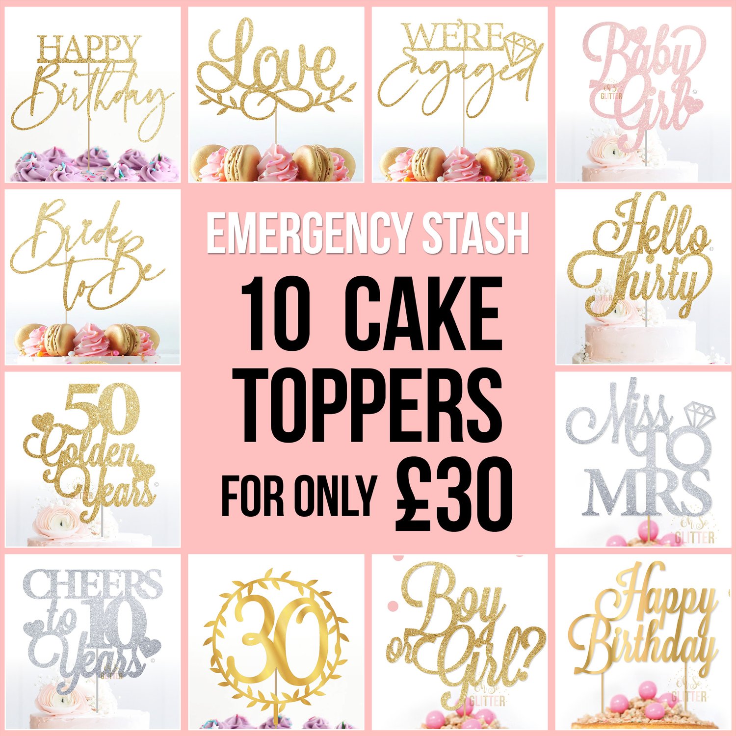 Image of Emergency Stash - 10 cake toppers for £30