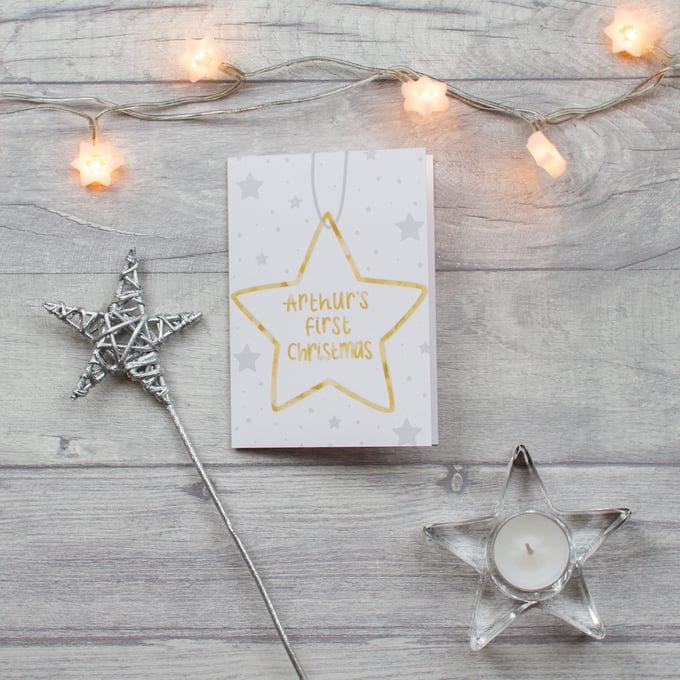 Image of PERSONALISED baby’s first Christmas card