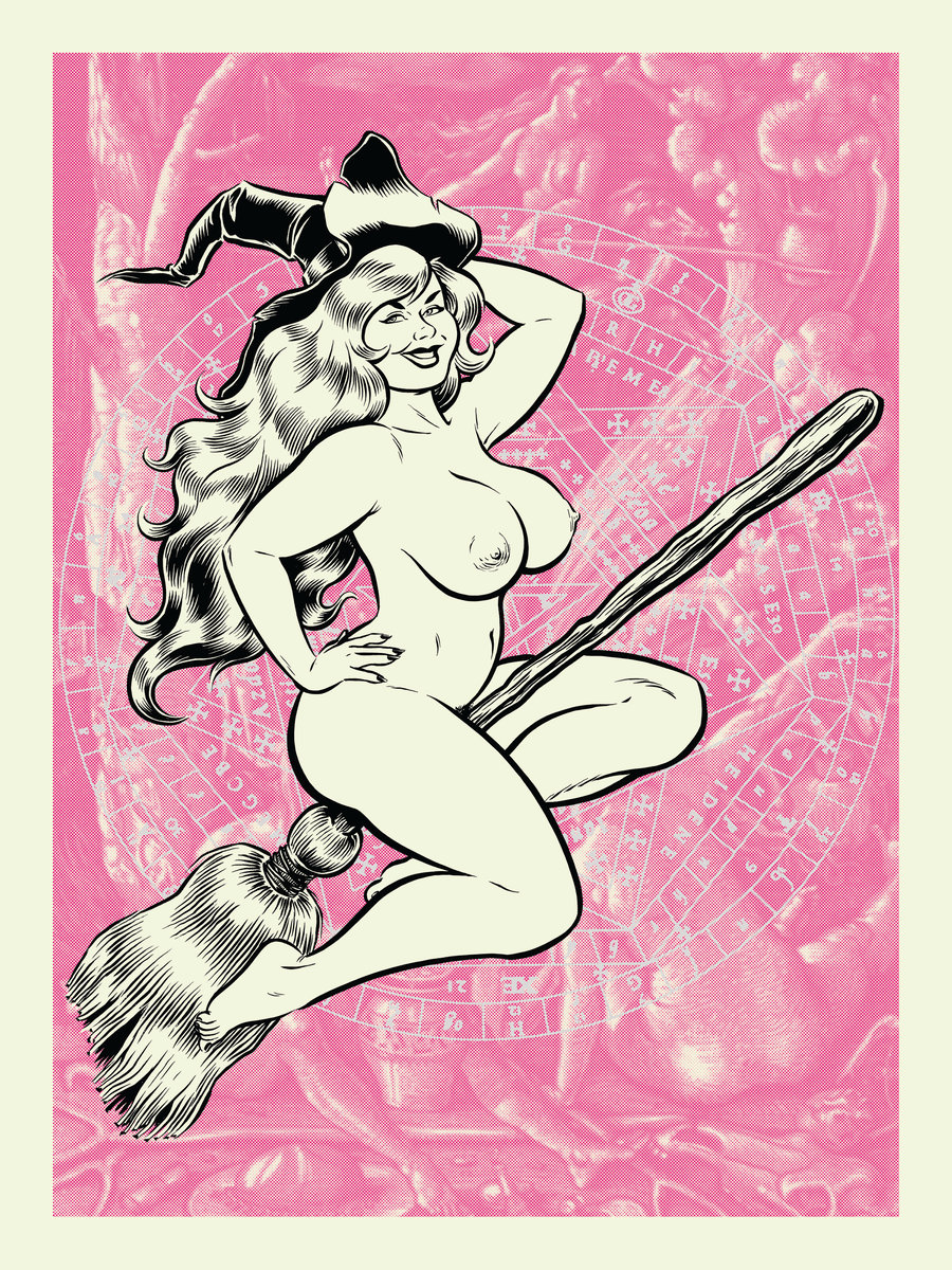 Image of BROOMSTICK WITCH silkscreen print