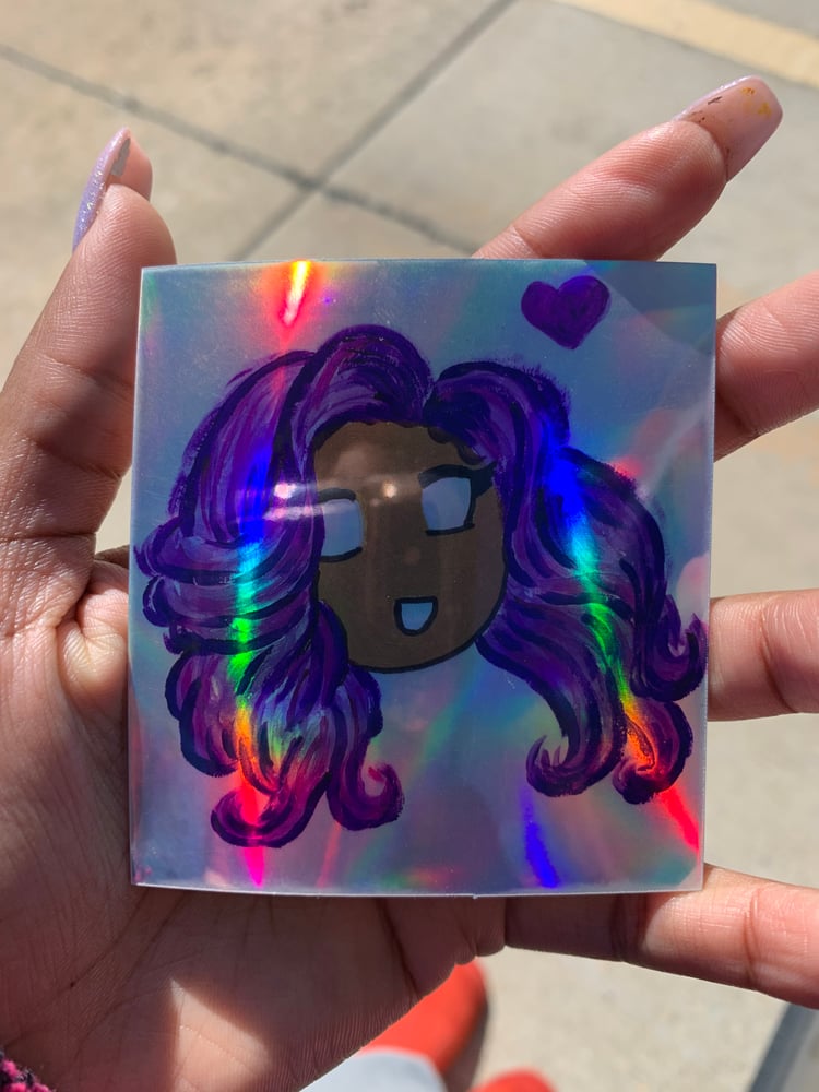 Image of Purple Heart Holographic Sticker