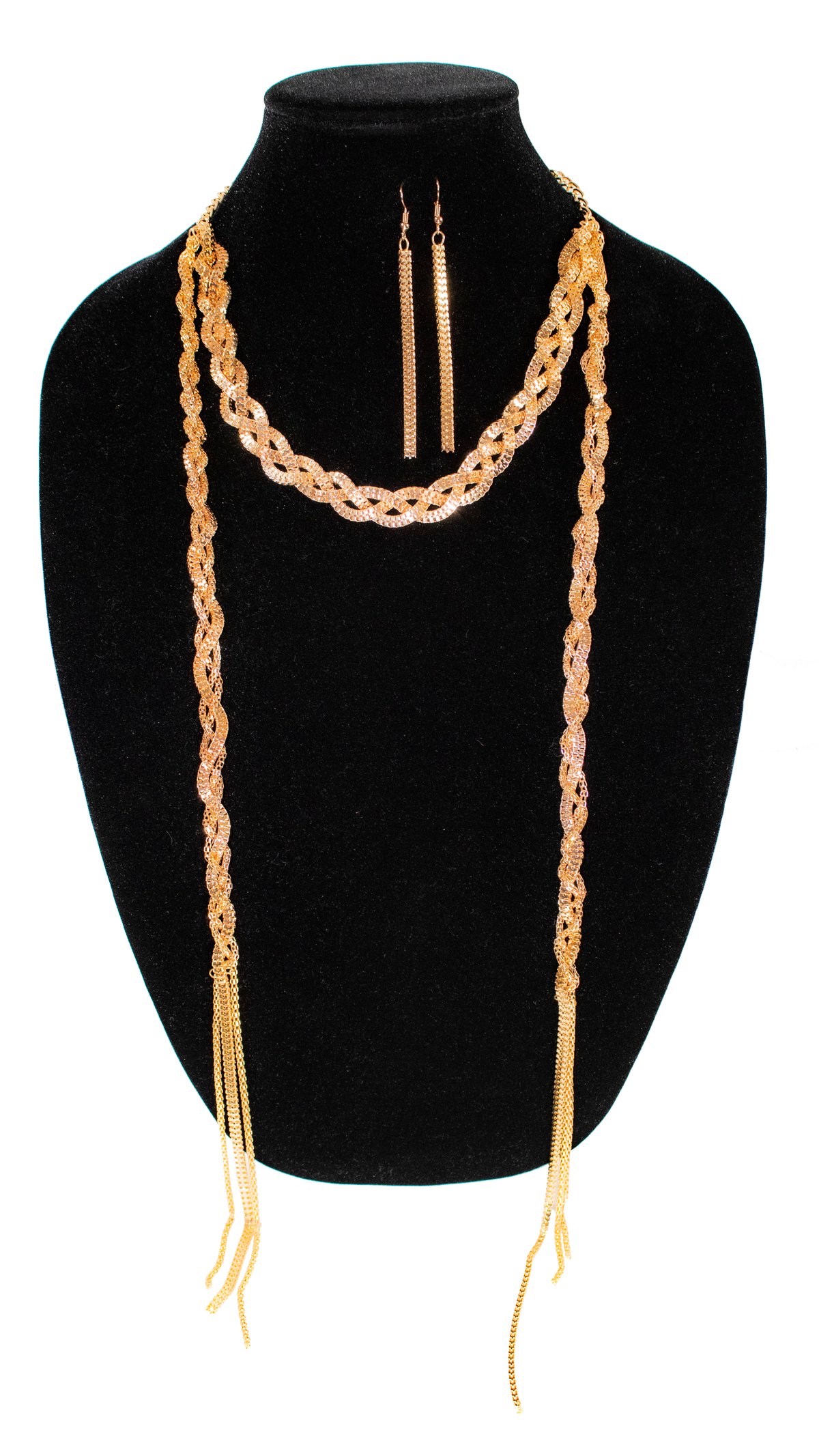 Image of Braided Tassel Necklace Set