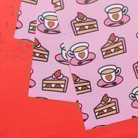 Image 5 of Luxury Tea & Cake wrapping paper - tea lover - bake off - a2 gift wrap sheets