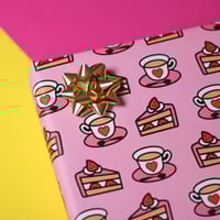 Image 4 of Luxury Tea & Cake wrapping paper - tea lover - bake off - a2 gift wrap sheets