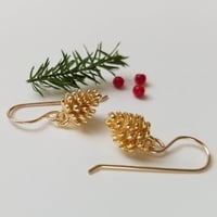 Image 1 of Simple Pine Cone Earrings (Gold)