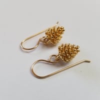 Image 2 of Simple Pine Cone Earrings (Gold)