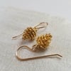 Simple Pine Cone Earrings (Gold)