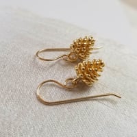 Image 3 of Simple Pine Cone Earrings (Gold)