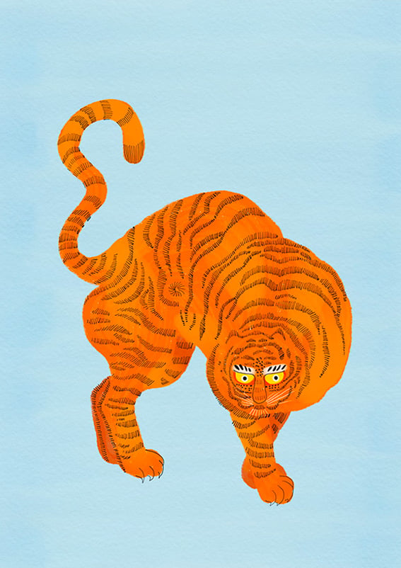 Image of TIGER blue - A3 print