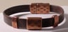 Copper and Brown Men's Leather Bracelet